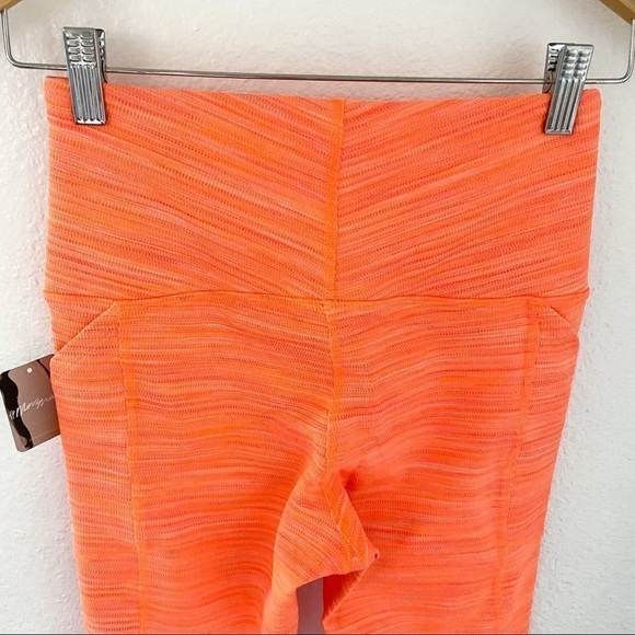 Free People Leggings Roll Out Stripes Athletic Neon Mango Combo XS S NWT - Picture 9 of 13